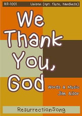 We Thank You, God Unison choral sheet music cover